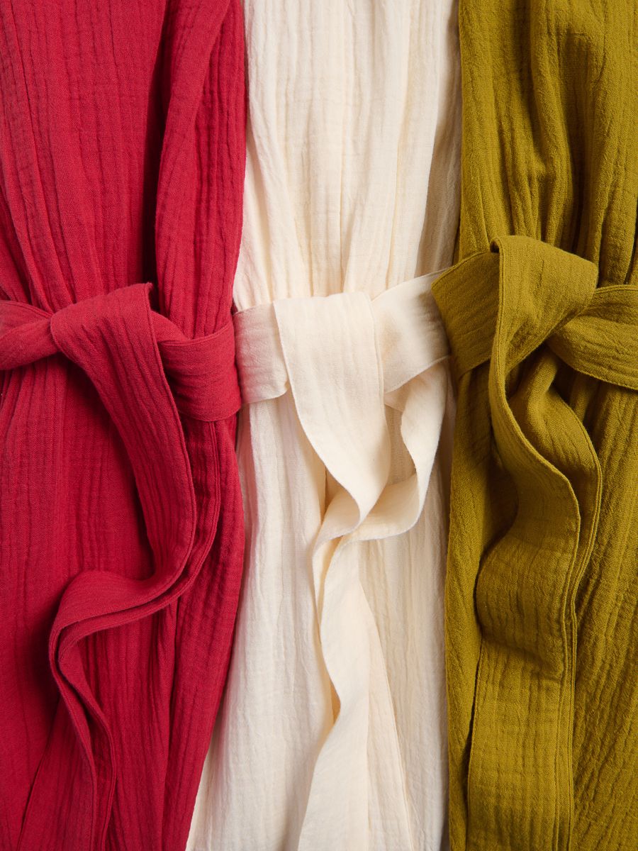 Φόρεμα τύπου κιμονό - κρεμ - RESERVED - 6