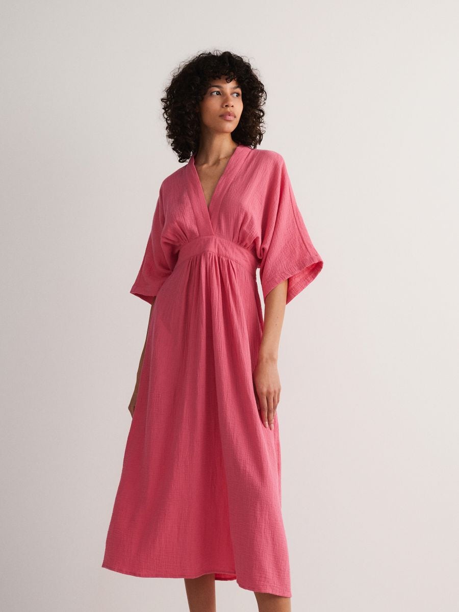 Sukienka typu kimono - intensywny róż - RESERVED - 3