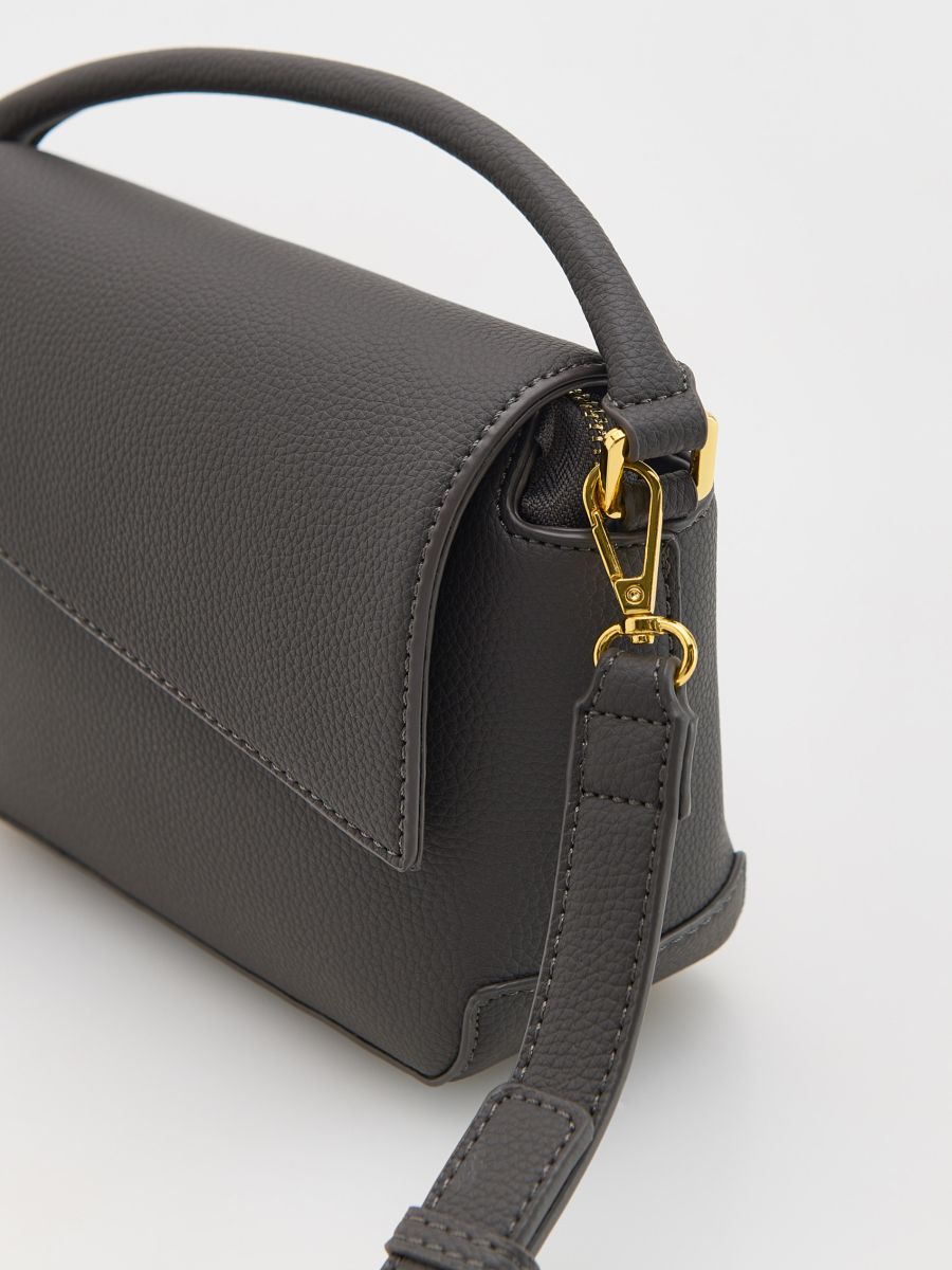 Handbag with strap - steel green - RESERVED - 3
