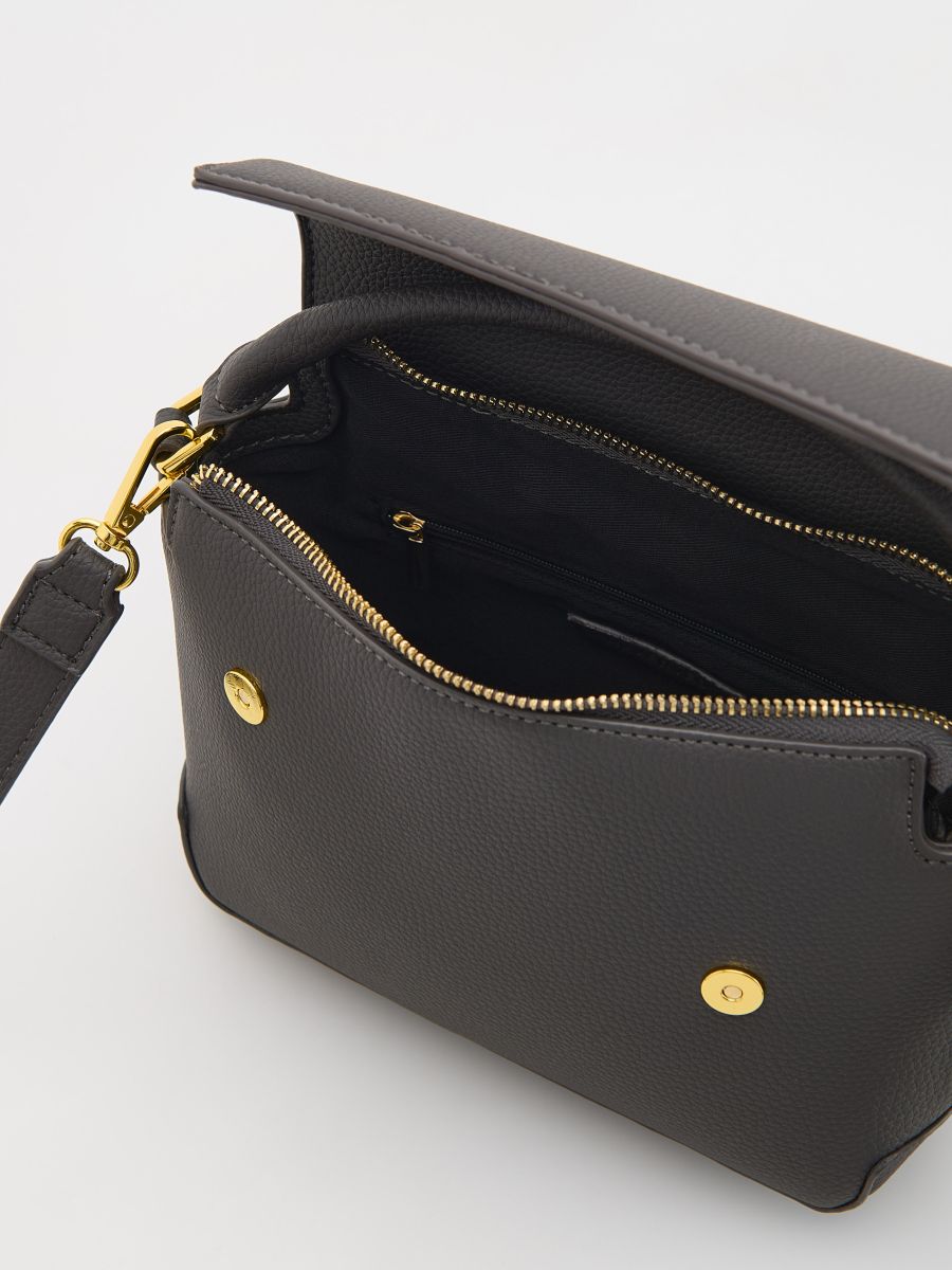 Handbag with strap - steel green - RESERVED - 4