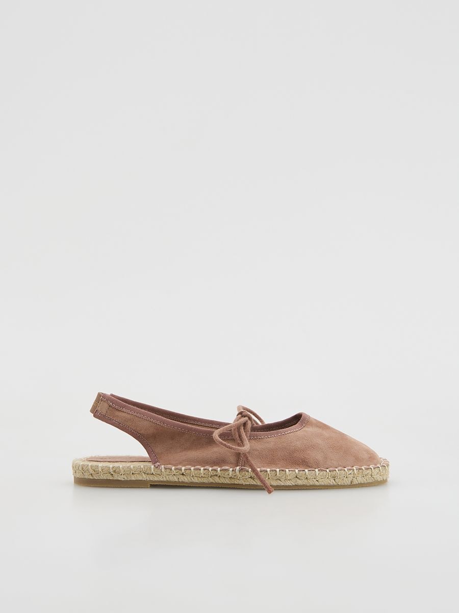 Suede espadrilles with ties - coffee - RESERVED - 2
