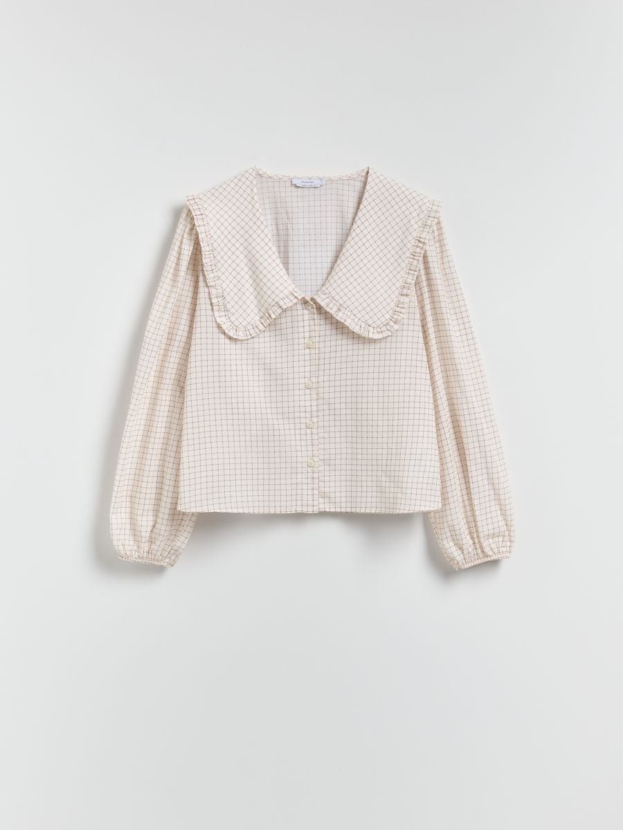Blouse with decorative collar - cream - RESERVED