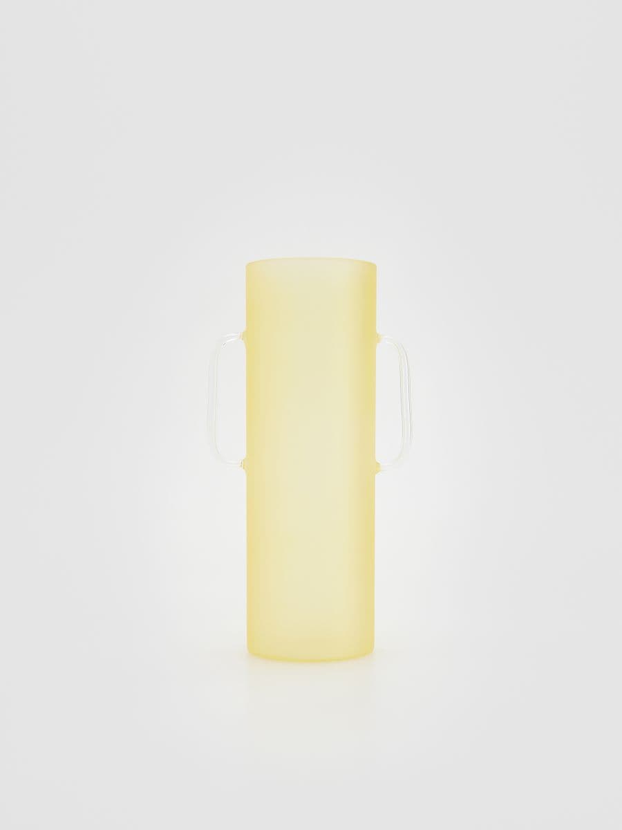 Vase with decorative handles - yellow - RESERVED
