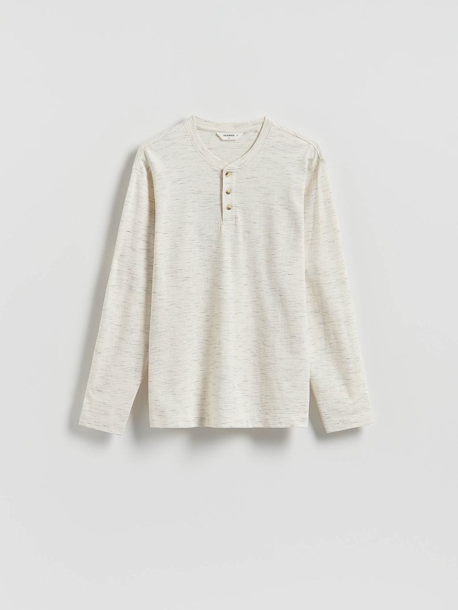 Langarmshirt aus Baumwolle - beige - RESERVED