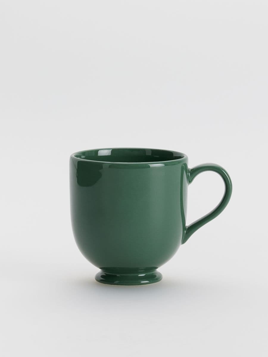 Csésze dekoratív talppal - sötétzöld - RESERVED