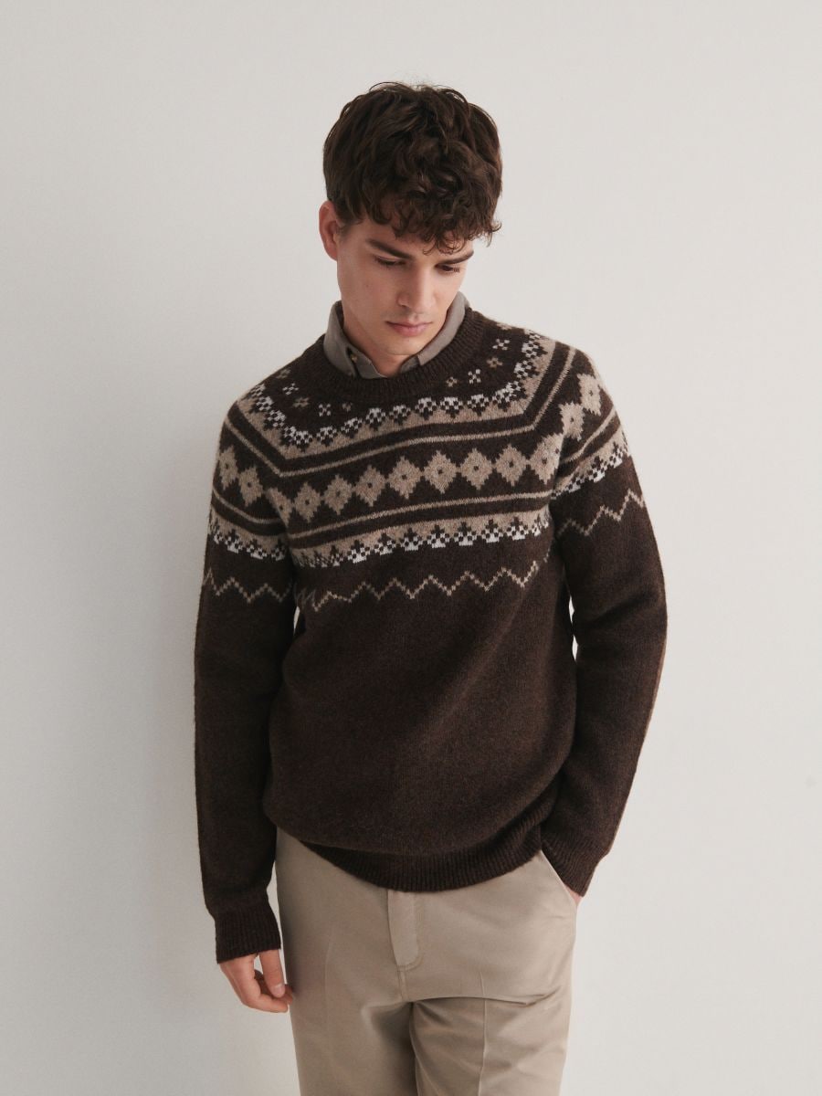 Wzorzysty sweter - wielobarwny - RESERVED - 3