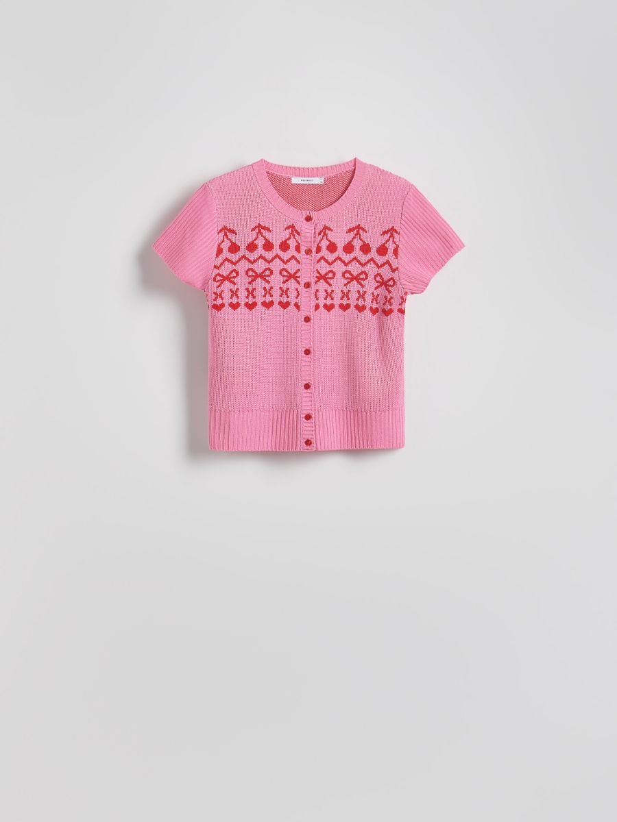Gemusterter Pullover - rosa - RESERVED