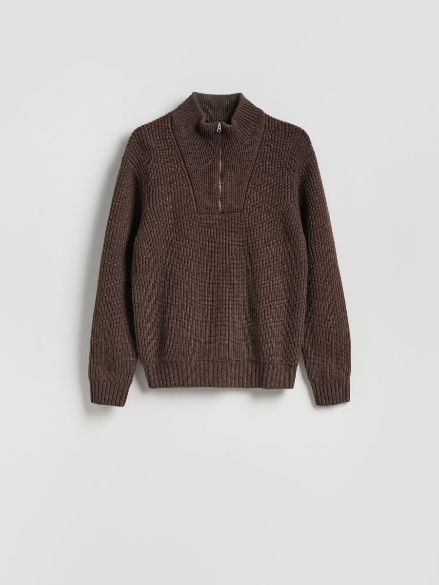 Maglione in misto lana - marrone - RESERVED