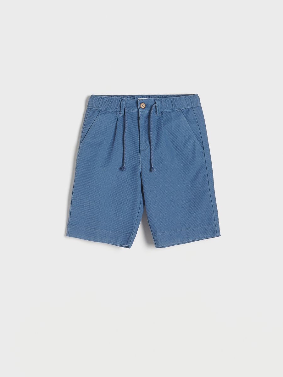 Pantalón corto en mezcla de algodón - azul marino - RESERVED