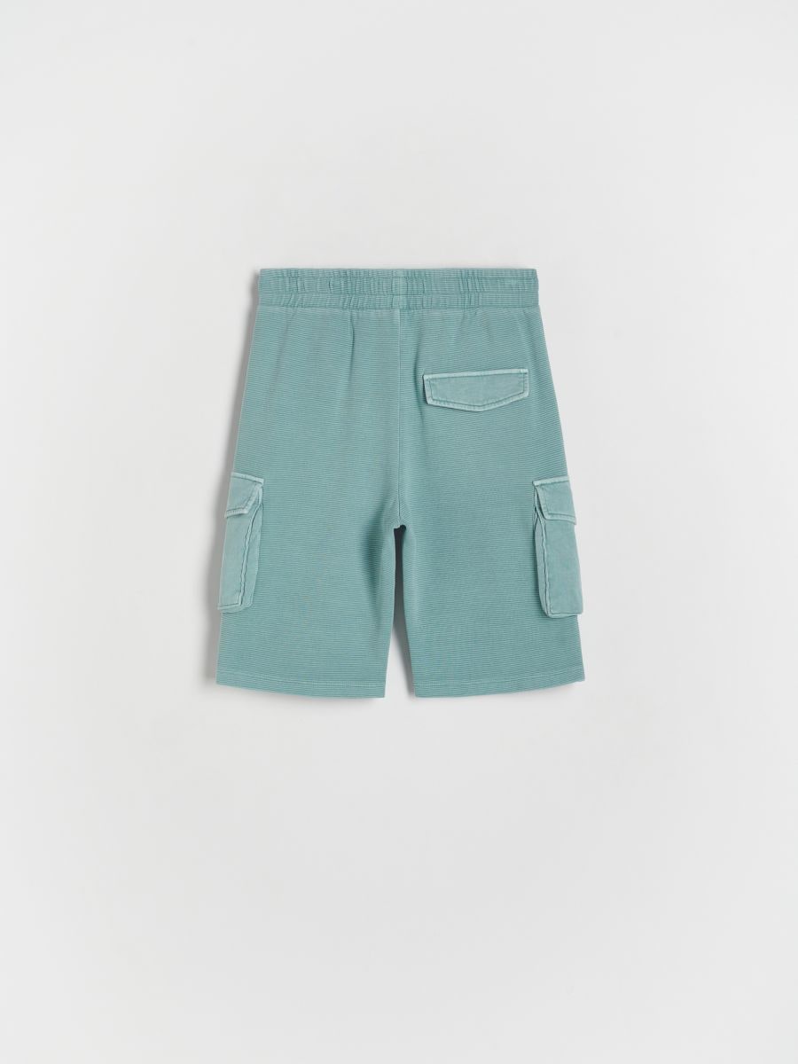 Cargoshort van structuurstof - BLAUWGROEN - RESERVED - 5