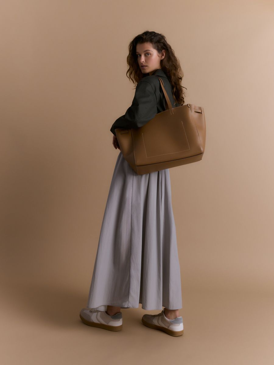 Bag with contrasting stitching - golden brown - RESERVED - 6