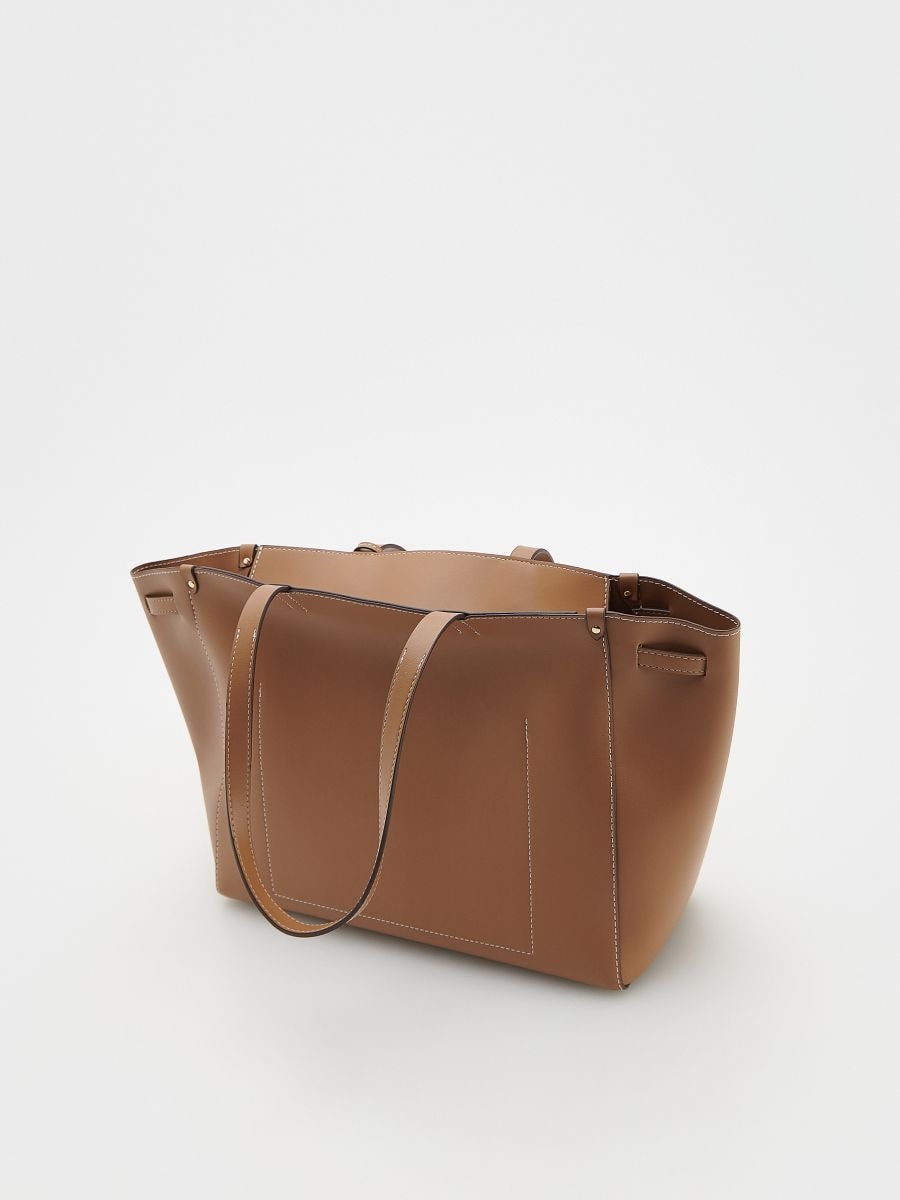 Bag with contrasting stitching - golden brown - RESERVED - 2