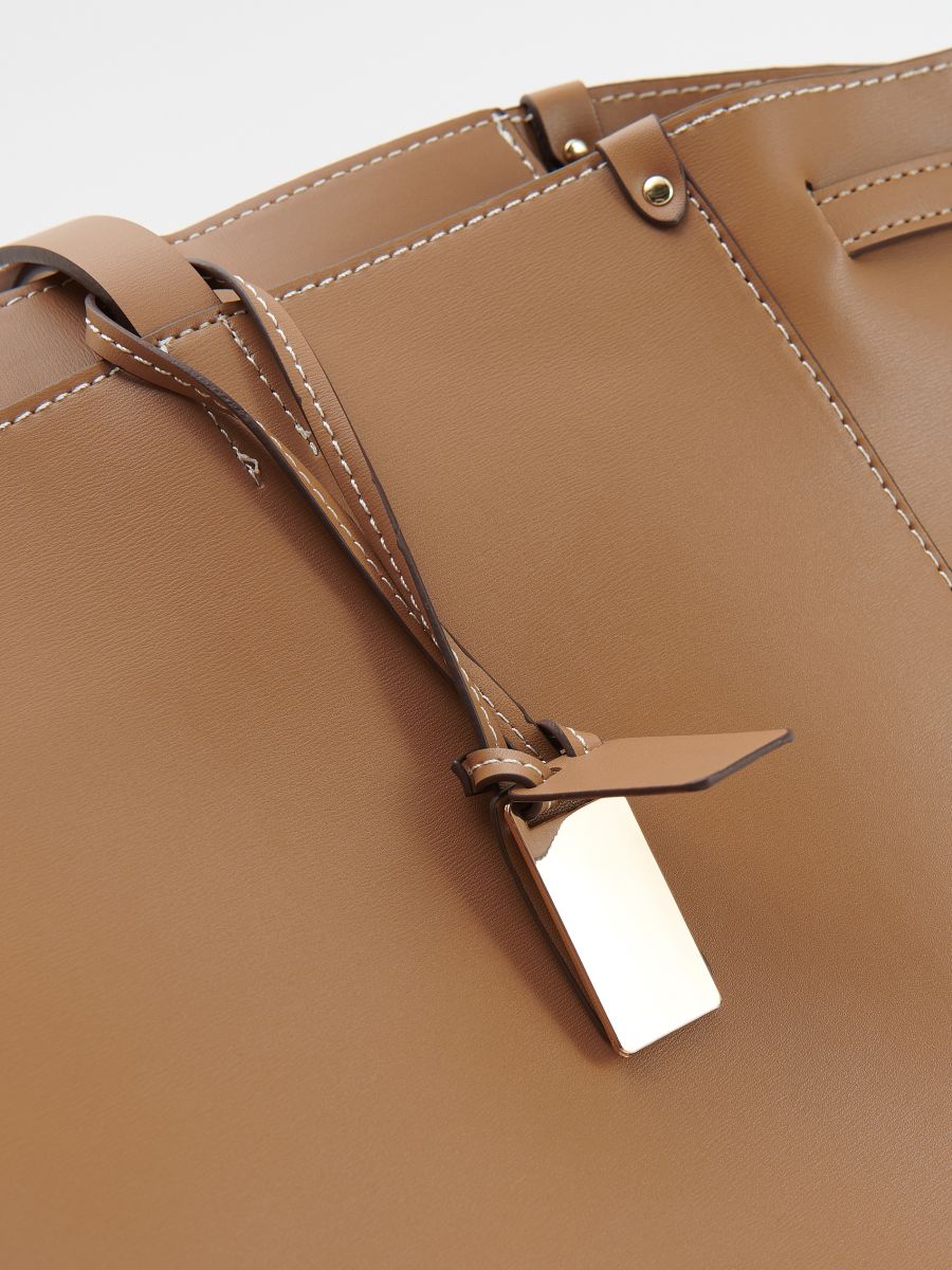 Bag with contrasting stitching - golden brown - RESERVED - 4