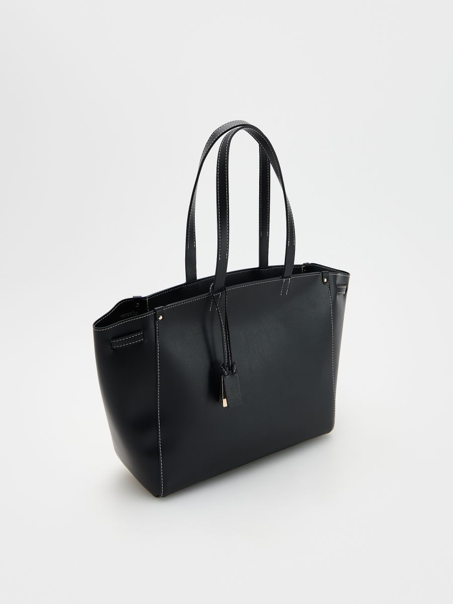 Bag with contrasting stitching - black - RESERVED - 4