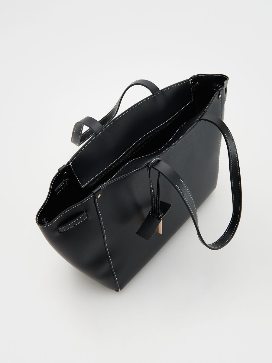 Bag with contrasting stitching - black - RESERVED - 7