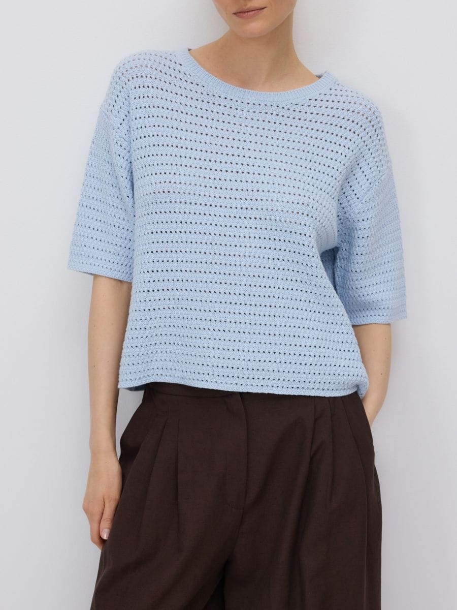 LADIES` BLOUSE - pale blue - RESERVED - 3