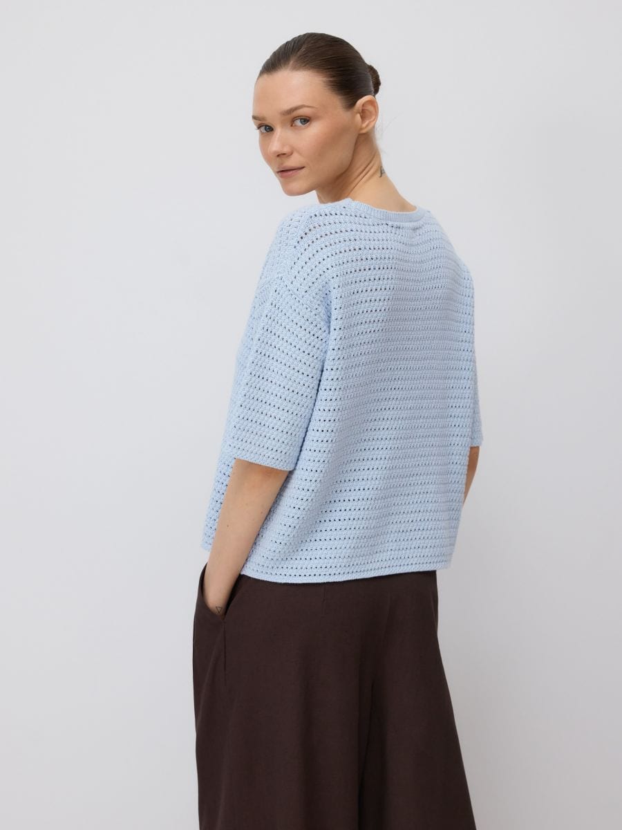 LADIES` BLOUSE - pale blue - RESERVED - 4