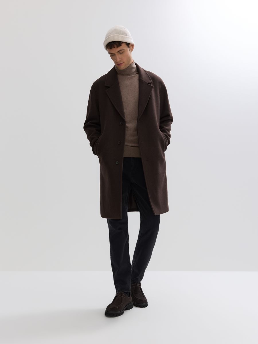 Wool blend coat - brown - RESERVED