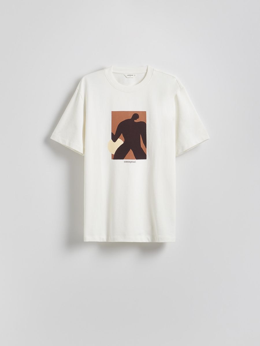 Comfort fit T-shirt with print - cream - RESERVED - 4