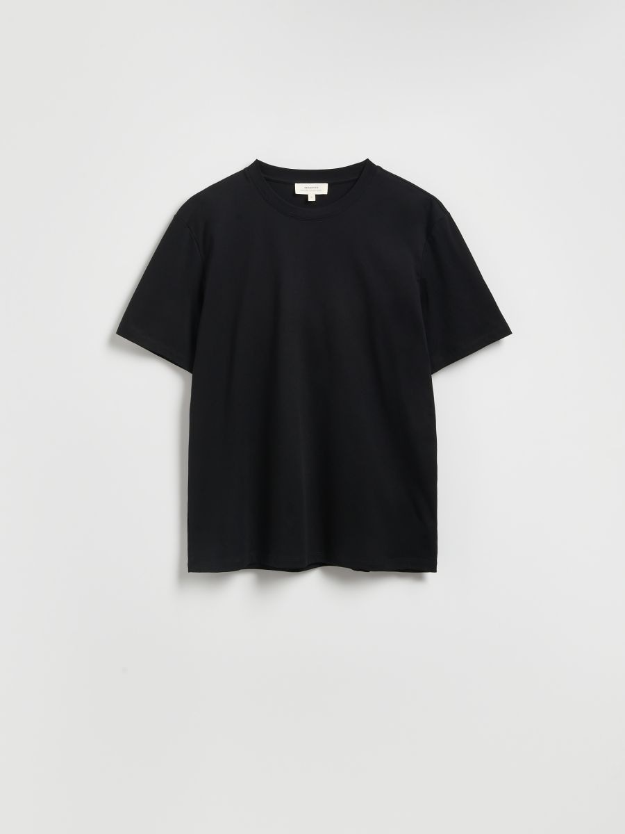 Regular fit katoenen T-shirt - ZWART - RESERVED