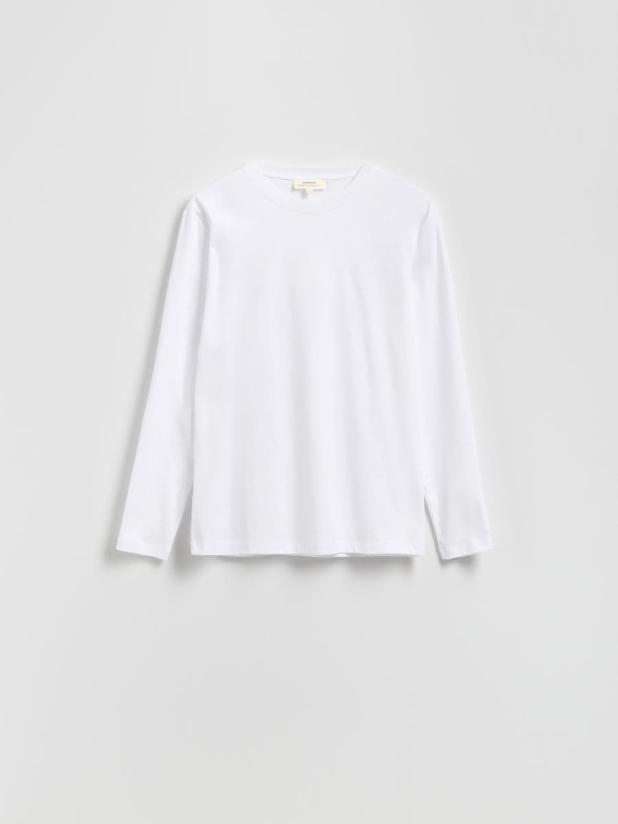 Langarmshirt aus Baumwolle - weiß - RESERVED