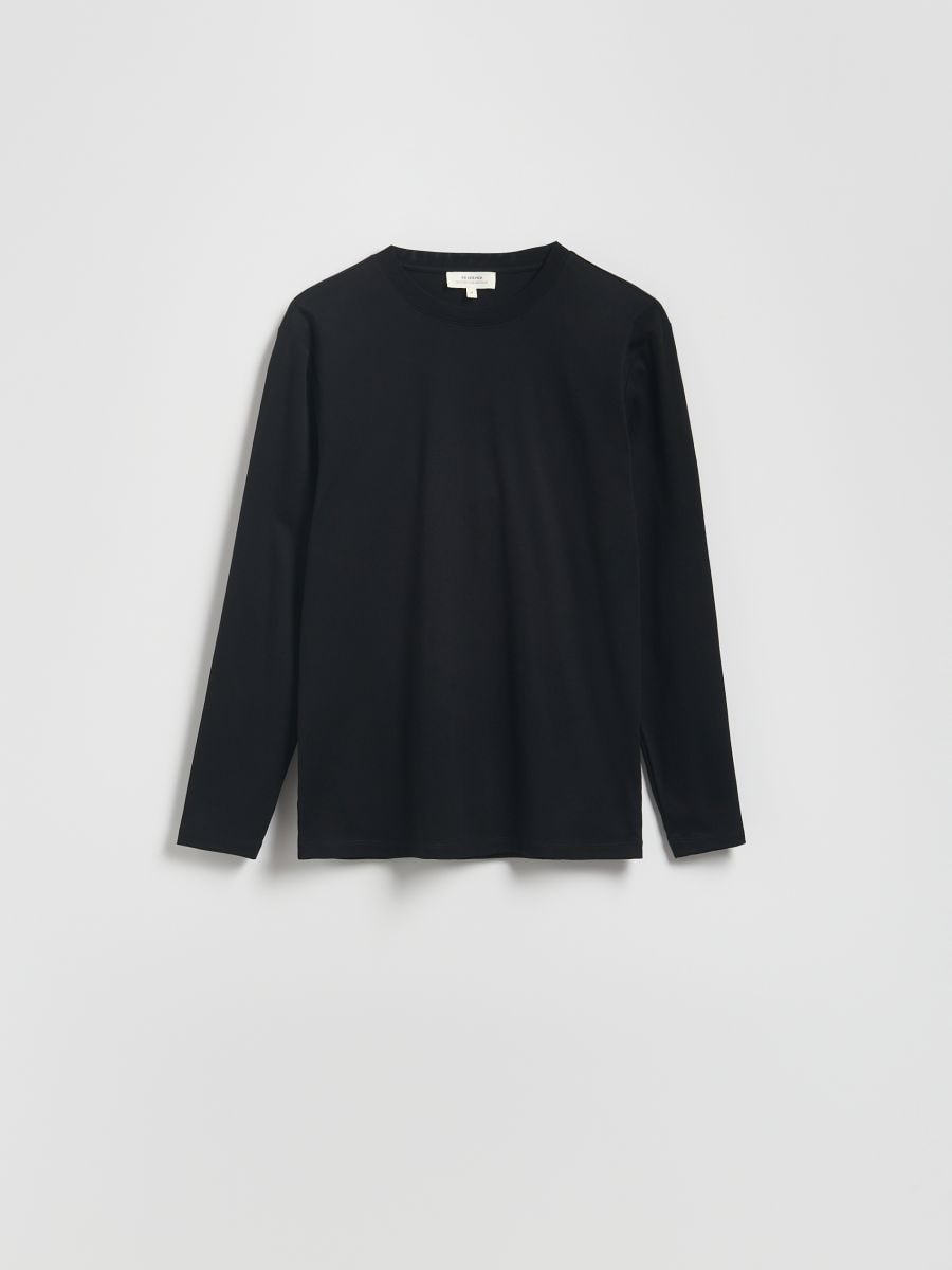 Langarmshirt aus Baumwolle - schwarz - RESERVED