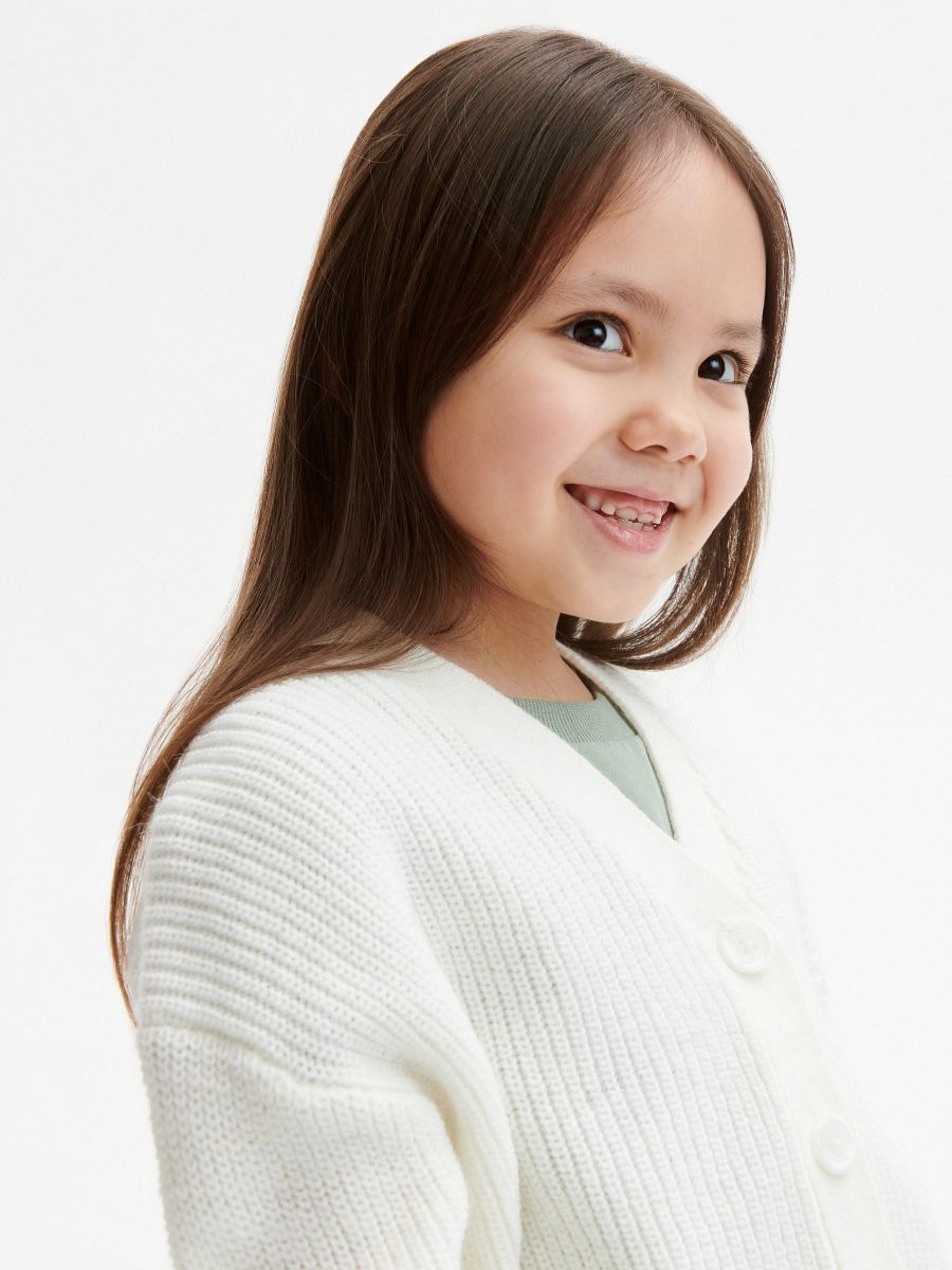 Cardigan with buttons - cream - RESERVED - 5