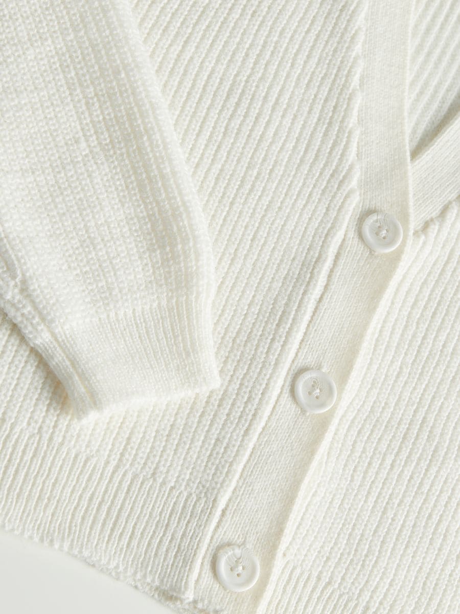 Cardigan with buttons - cream - RESERVED - 2
