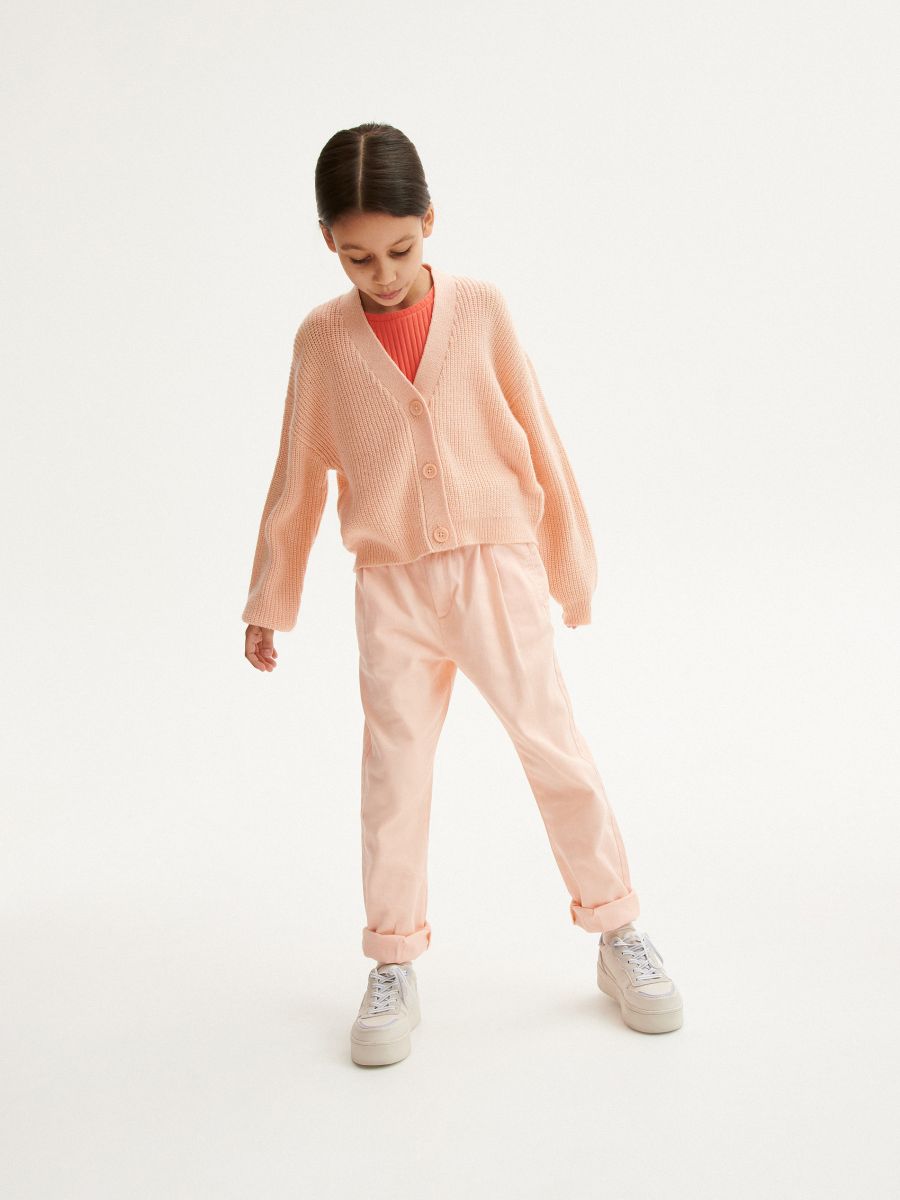 Cardigan with buttons - light orange - RESERVED - 3