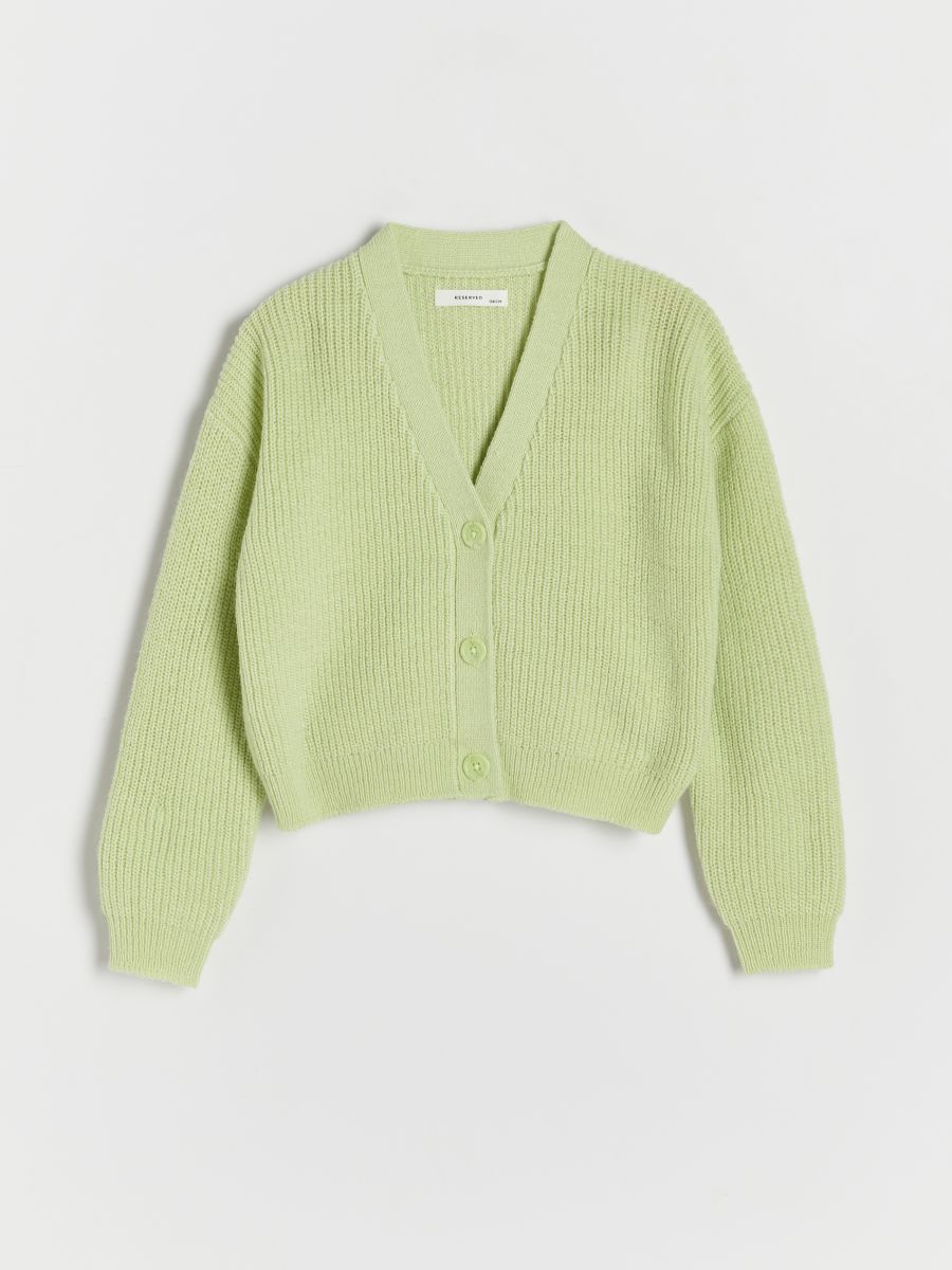 Cardigan with buttons - yellow green - RESERVED - 2
