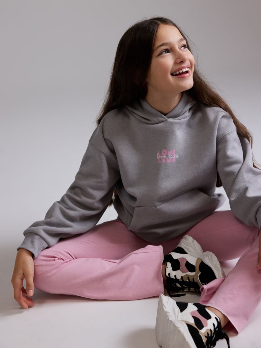 Cotton rich sweatshirt with print - light grey - RESERVED - 3