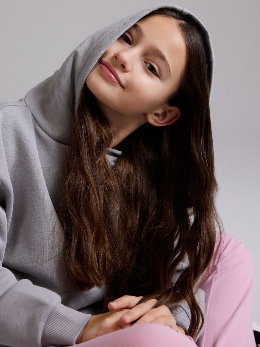 Cotton rich sweatshirt with print - light grey - RESERVED - 6