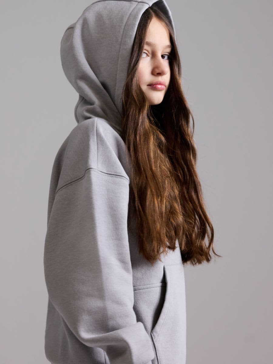 Cotton rich sweatshirt with print - light grey - RESERVED - 8