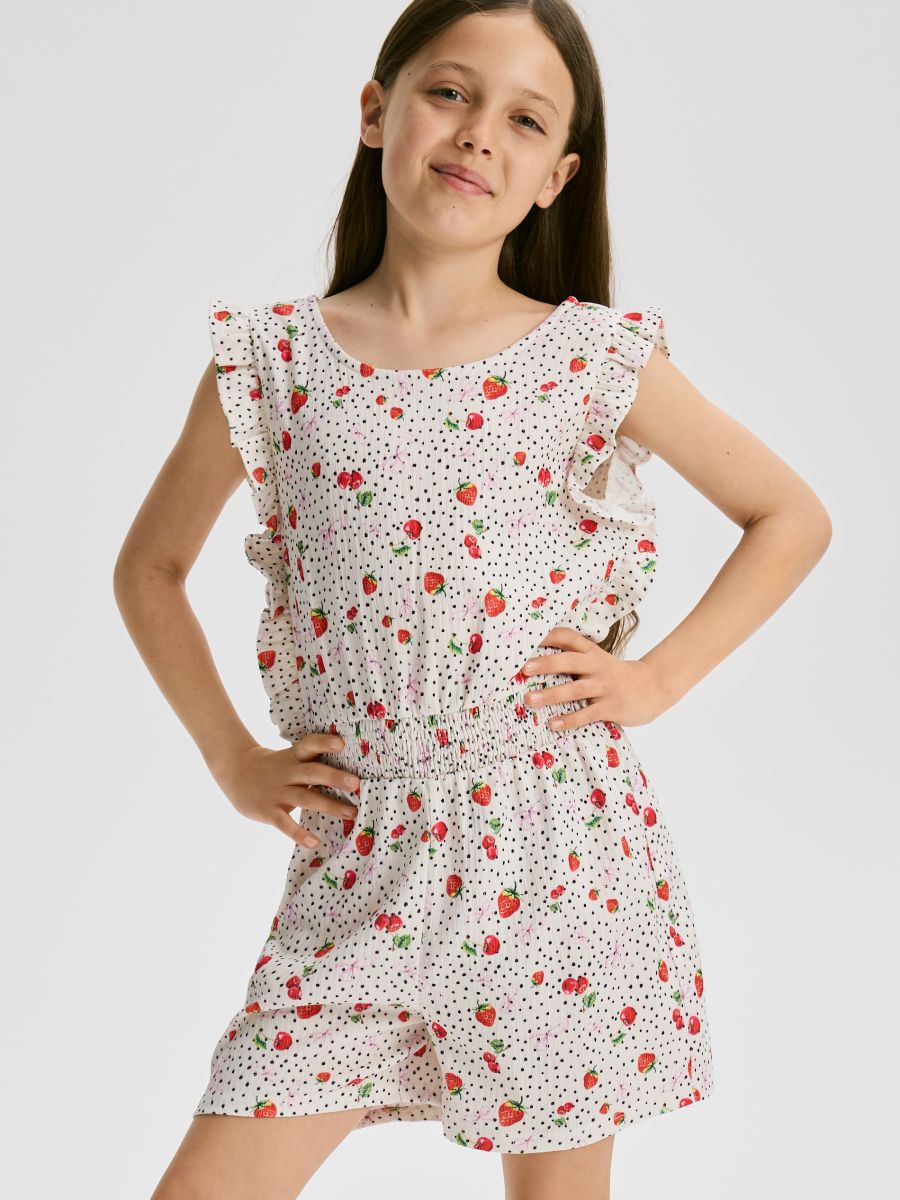 Gemusterter Jumpsuit - weiß - RESERVED