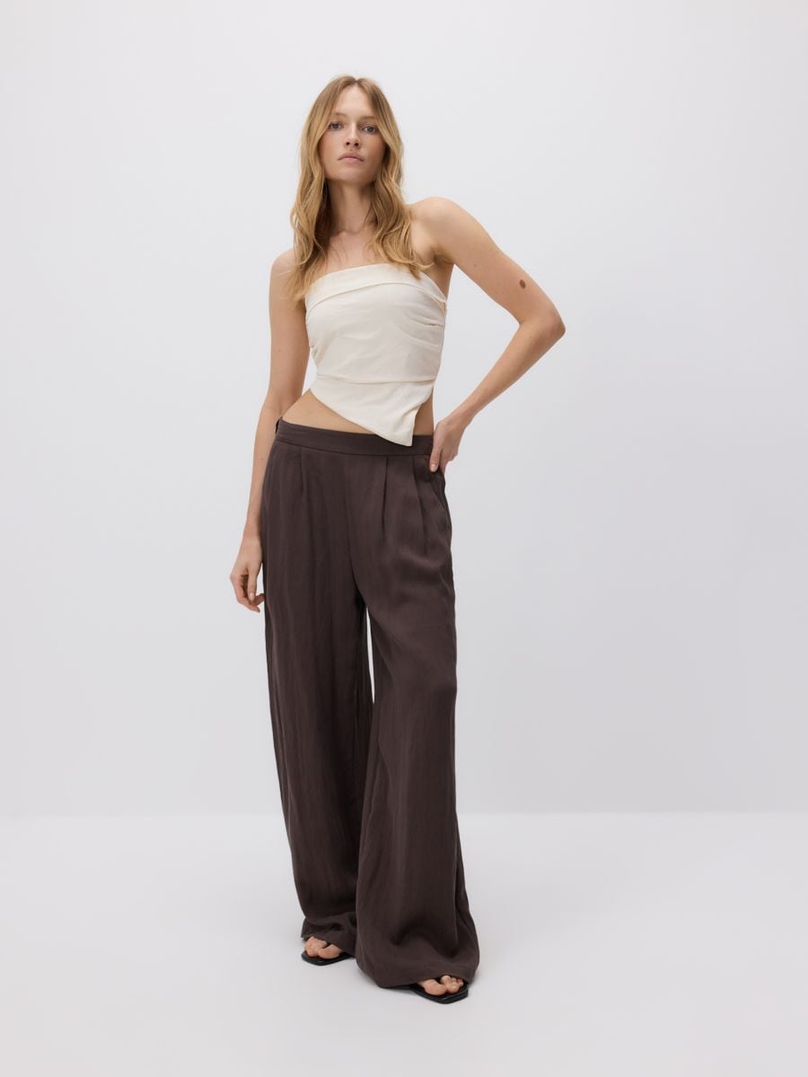 Asymmetric viscose rich top - nude - RESERVED - 3