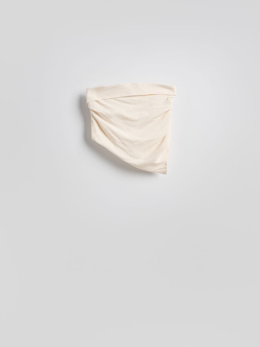 Asymmetric viscose rich top - nude - RESERVED - 5