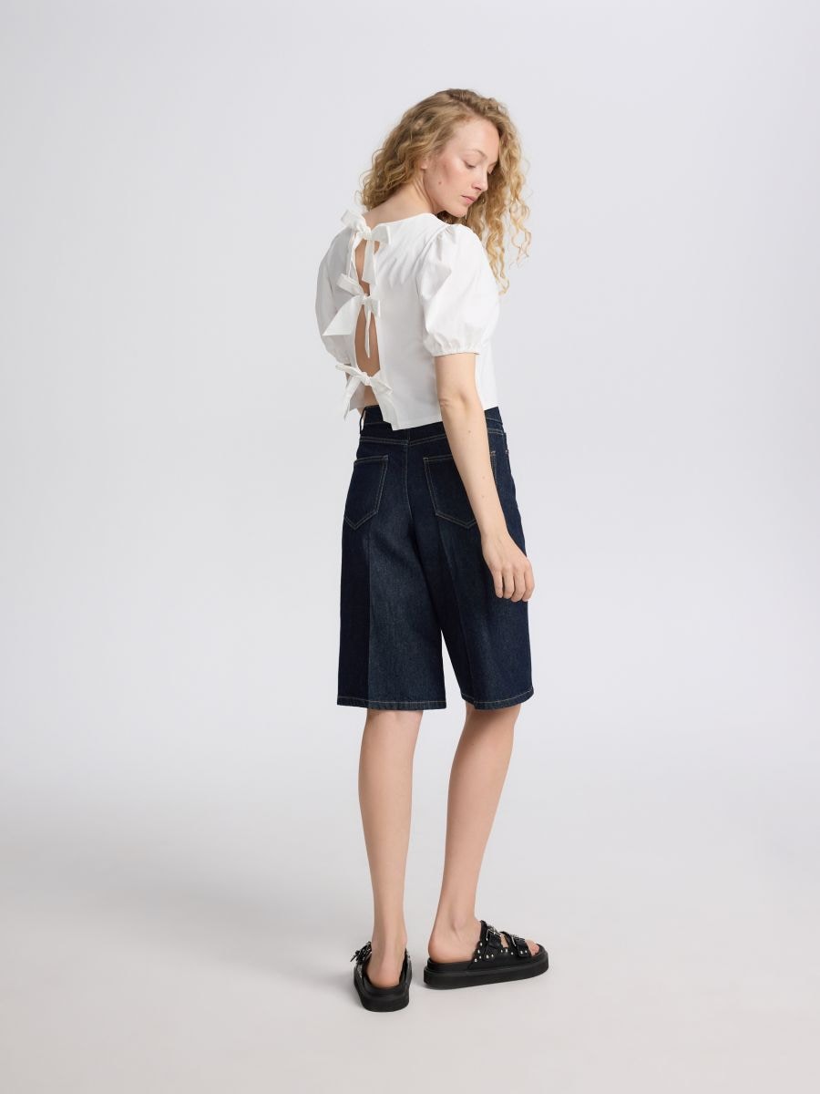 Blouse with back ties - white - RESERVED - 3