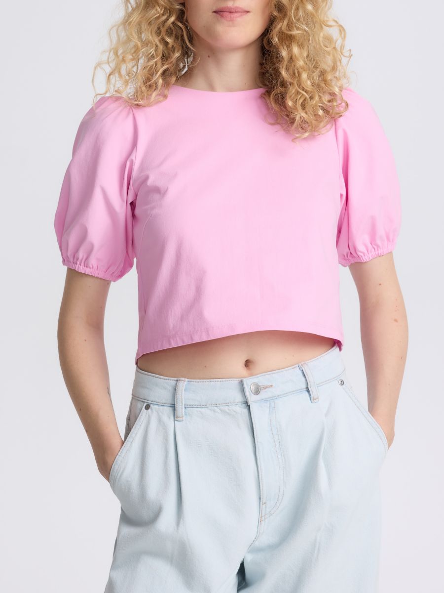 Blouse with back ties - pastel pink - RESERVED - 2