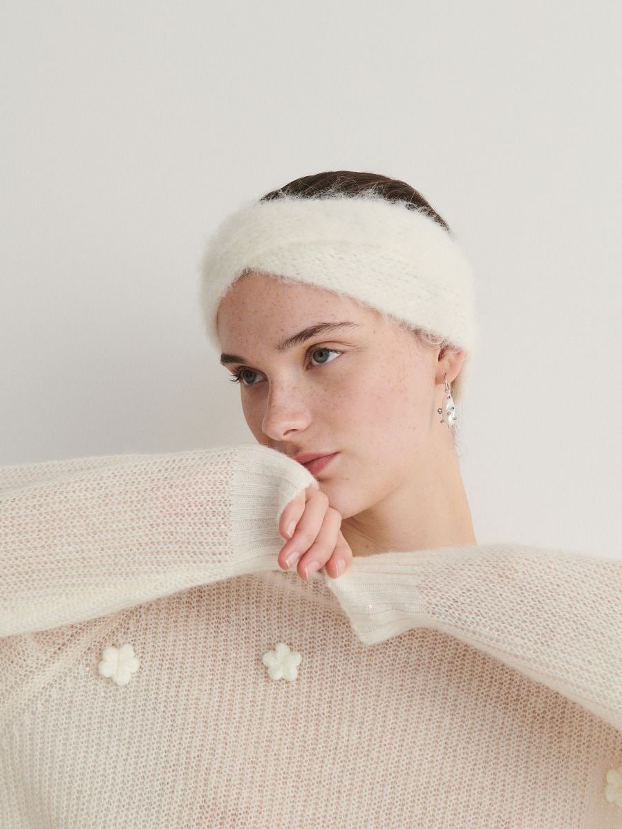 Alpaca wool blend jumper - white - RESERVED - 2