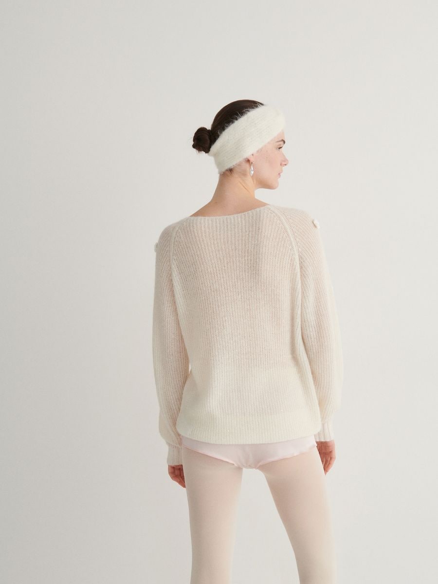Alpaca wool blend jumper - white - RESERVED - 3