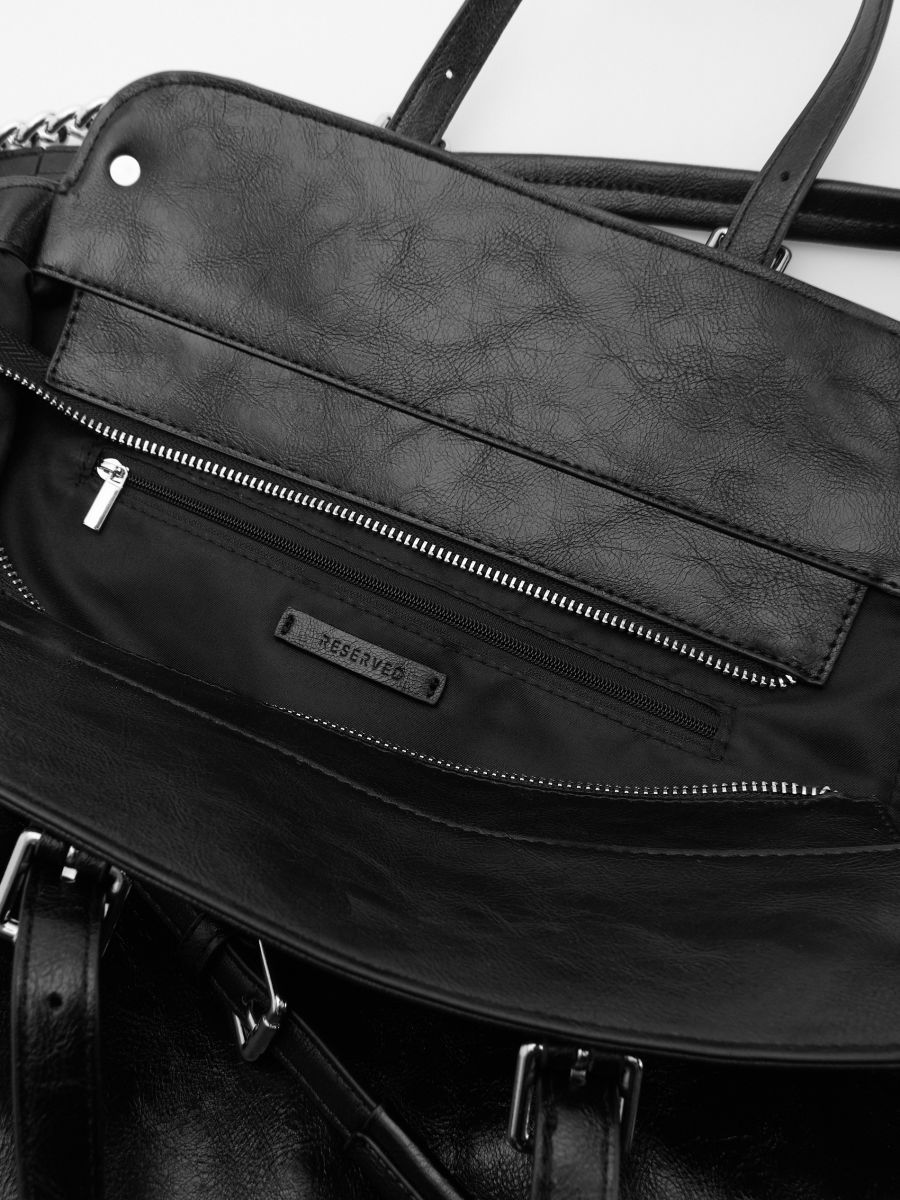 Torebka shopper z klamrami - czarny - RESERVED - 5
