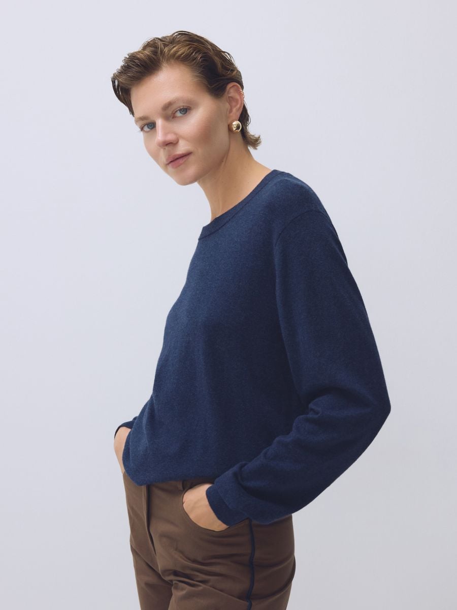 Cashmere blend jumper - navy - RESERVED