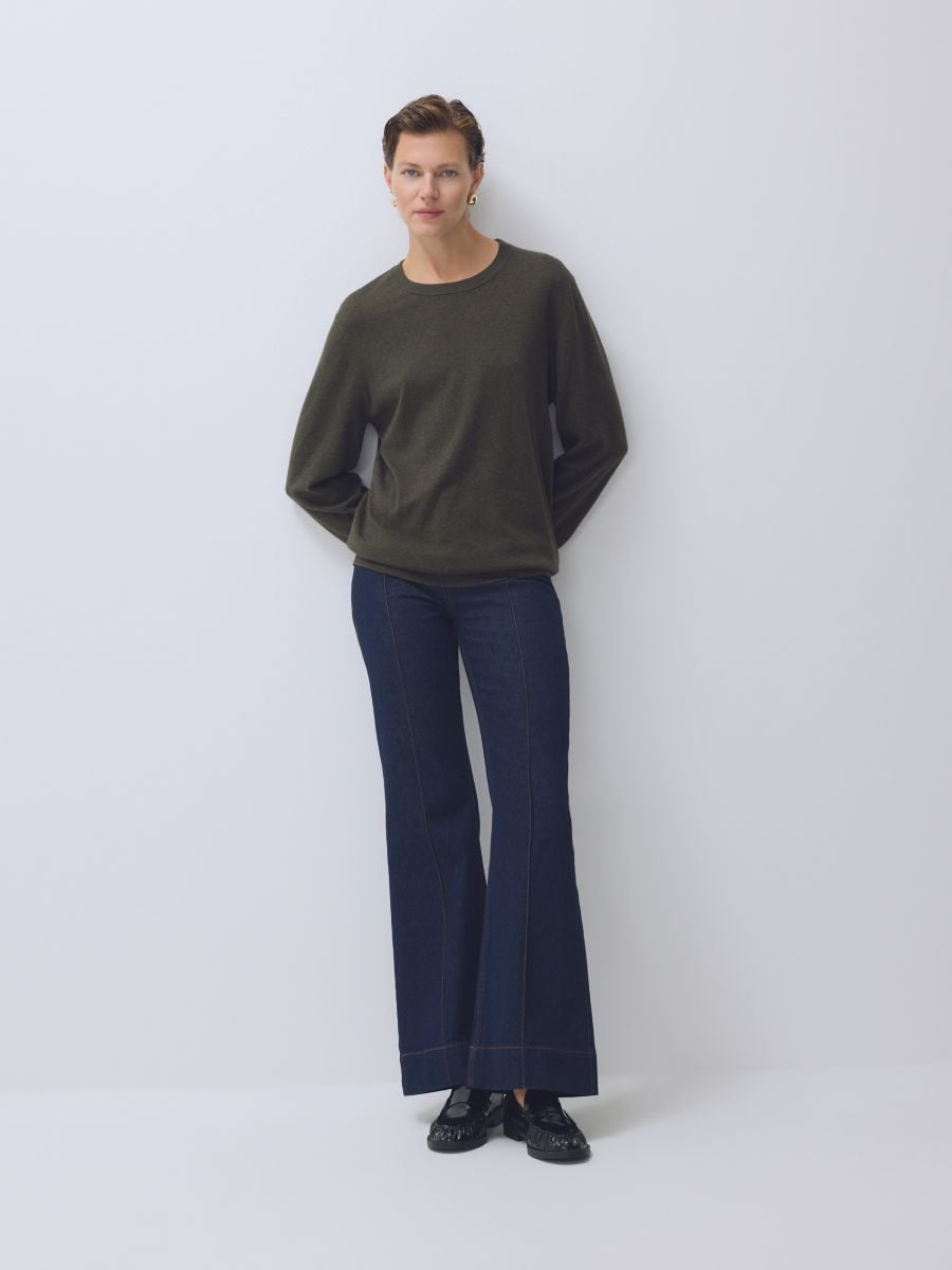Cashmere blend jumper - green - RESERVED