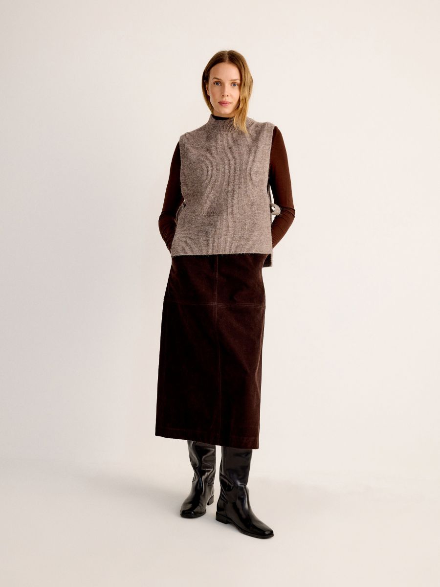 Plain poncho - golden brown - RESERVED - 2