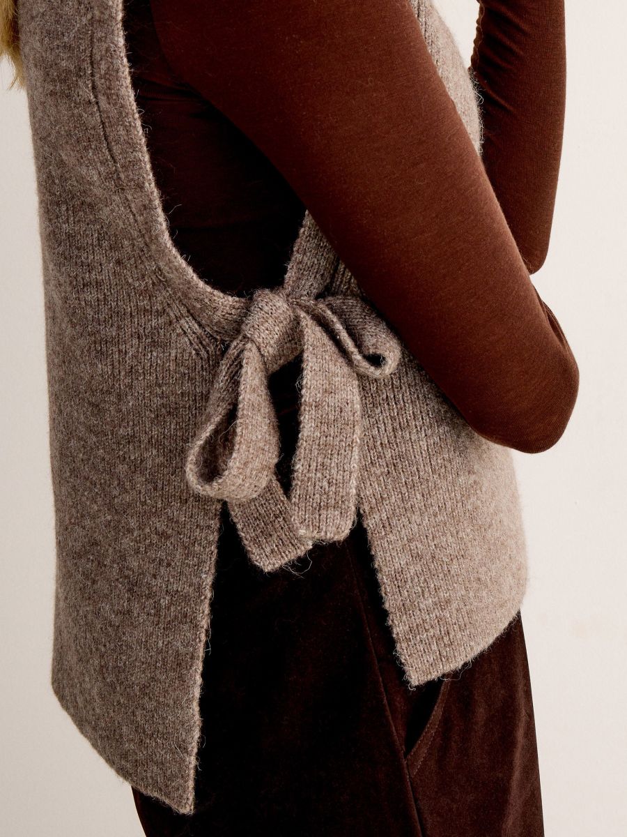 Plain poncho - golden brown - RESERVED - 3