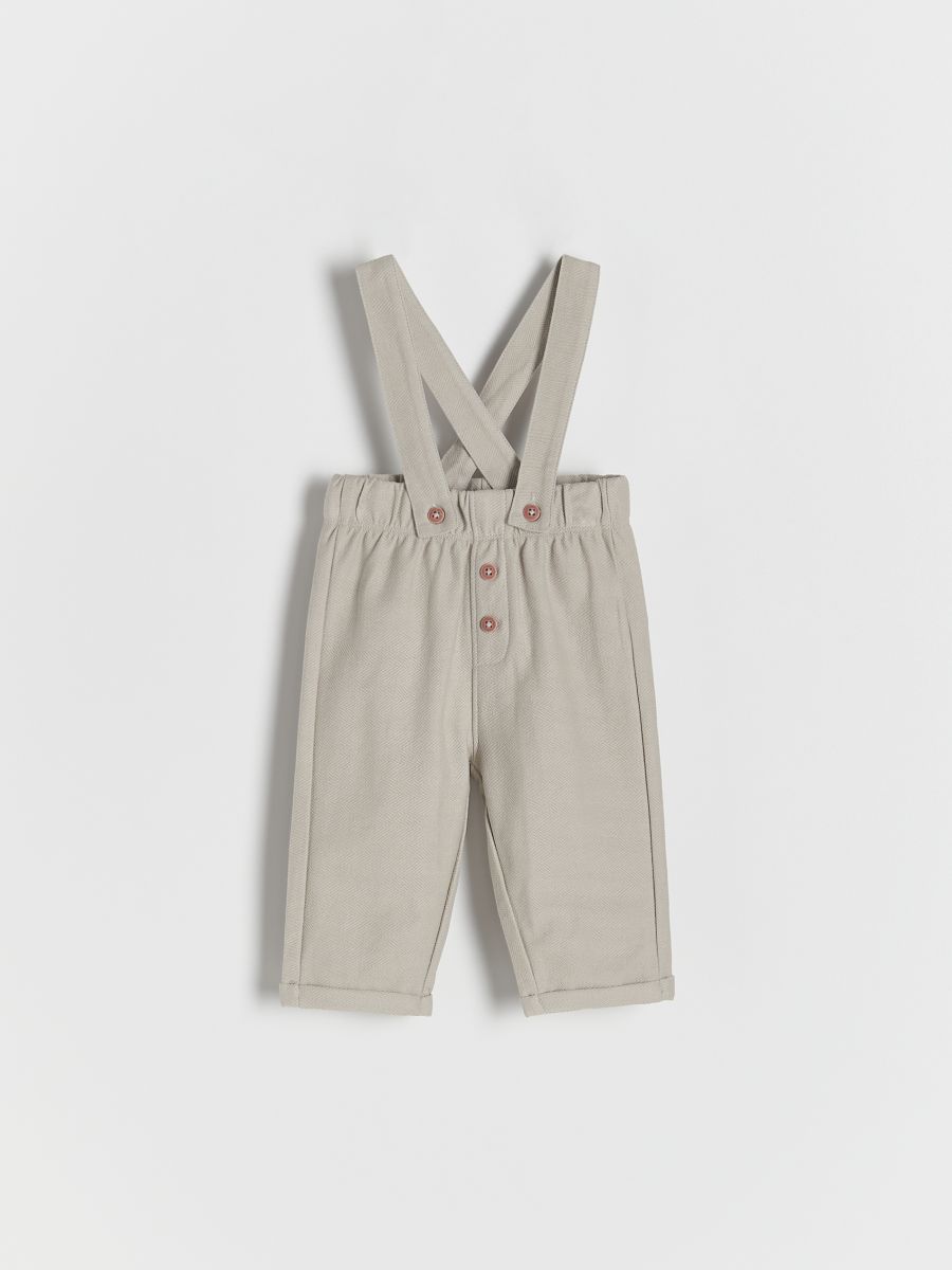 Trousers with braces - light grey - RESERVED