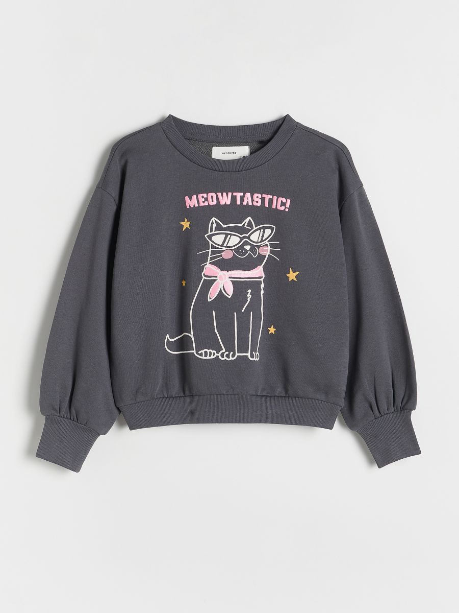 Cotton rich sweatshirt with print - dark grey - RESERVED - 3