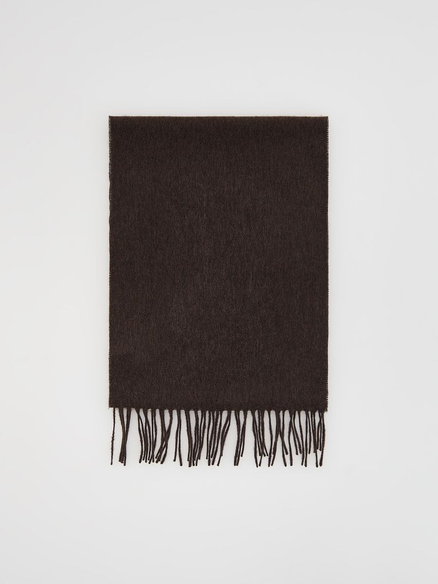 Écharpe en laine et cachemire mélangé - brun foncé - RESERVED