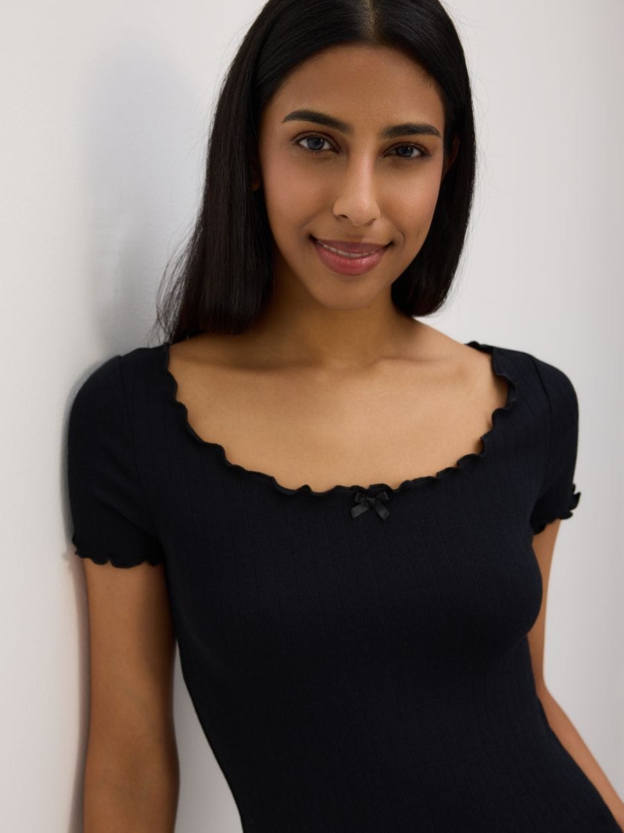 Blouse with decorative finish - black - RESERVED - 2