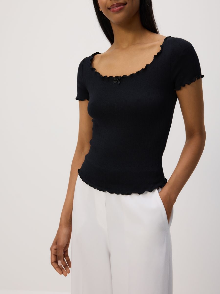 Blouse with decorative finish - black - RESERVED - 3